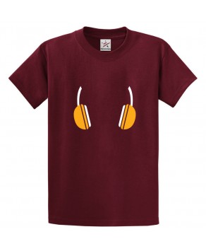 Headphones Classic Unisex Kids and Adults T-Shirt For Music Lovers